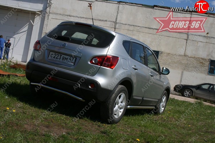 8 009 р. Защита заднего бампера Souz-96 (d42) Nissan Qashqai 1 дорестайлинг (2007-2010)  с доставкой в г. Краснодар