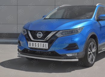 13 999 р. Защита переднего бампера (Ø42 мм, нержавейка) SLITKOFF Nissan Qashqai 2 J11 рестайлинг (2017-2022)  с доставкой в г. Краснодар. Увеличить фотографию 2