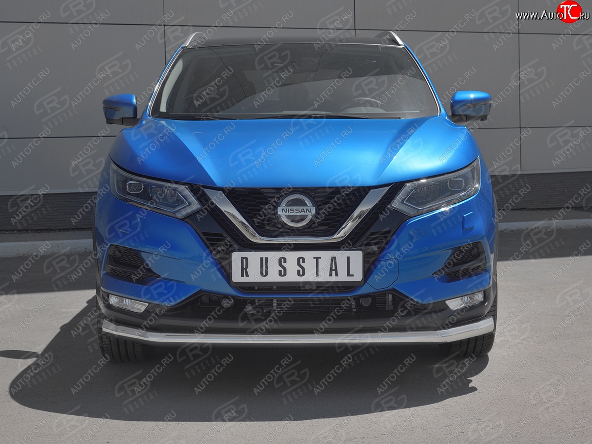 16 449 р. Защита переднего бампера (Ø 63 мм, нержавейка) SLITKOFF  Nissan Qashqai  2 (2017-2022) J11 рестайлинг  с доставкой в г. Краснодар