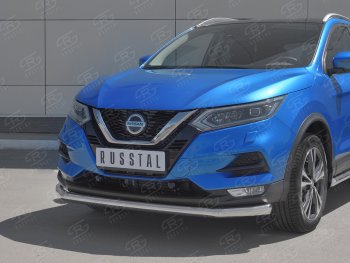 16 449 р. Защита переднего бампера (Ø 63 мм, нержавейка) SLITKOFF  Nissan Qashqai  2 (2017-2022) J11 рестайлинг  с доставкой в г. Краснодар. Увеличить фотографию 2