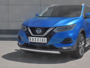 14 999 р. Защита переднего бампера (Ø75x42 мм, нержавейка) Russtal Nissan Qashqai 2 J11 рестайлинг (2017-2022)  с доставкой в г. Краснодар. Увеличить фотографию 2