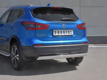 14 999 р. Защита заднего бампера (Ø75x42 мм, нержавейка) Russtal Nissan Qashqai 2 J11 рестайлинг (2017-2022)  с доставкой в г. Краснодар. Увеличить фотографию 2