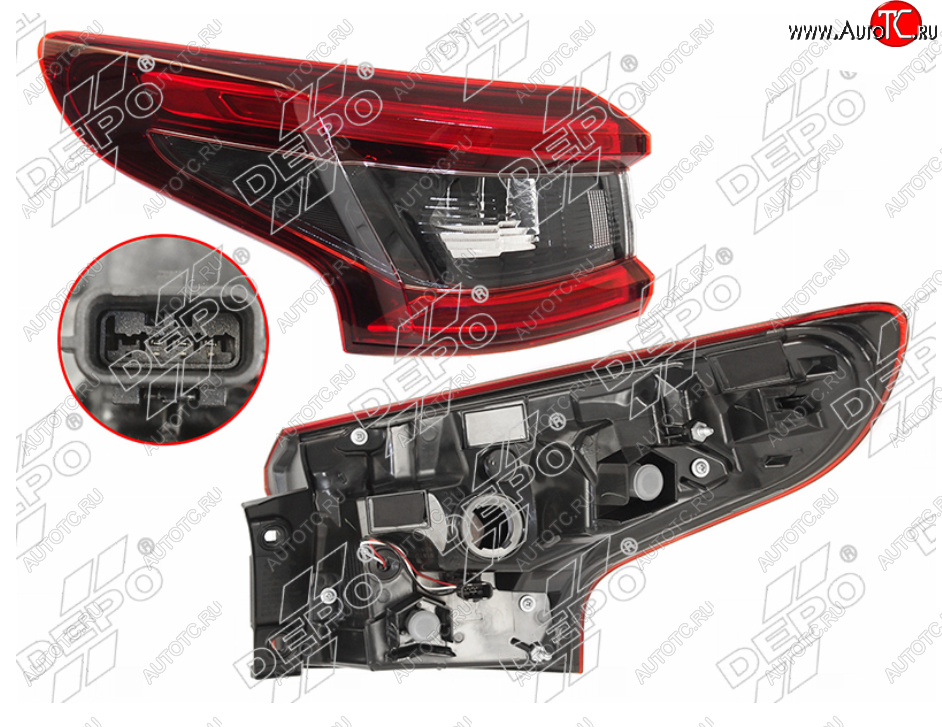 9 649 р. Левый фонарь задний DEPO Nissan Qashqai 2 J11 рестайлинг (2017-2022)  с доставкой в г. Краснодар