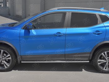 21 749 р. Защита порогов (Ø75x42 мм с проступью, нержавейка) Russtal Nissan Qashqai 2 J11 рестайлинг (2017-2022)  с доставкой в г. Краснодар. Увеличить фотографию 2