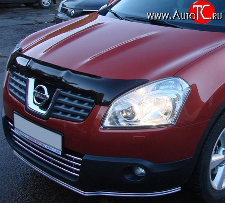 2 879 р. Дефлектор капота NovLine  Nissan Qashqai +2  1 (2008-2010) J10 дорестайлинг  с доставкой в г. Краснодар