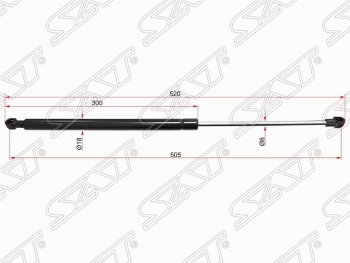 Газовый упор крышки багажника SAT Nissan (Нисан) Qashqai +2 (Кашкай)  1 (2008-2014) 1 J10 дорестайлинг, J10 рестайлинг