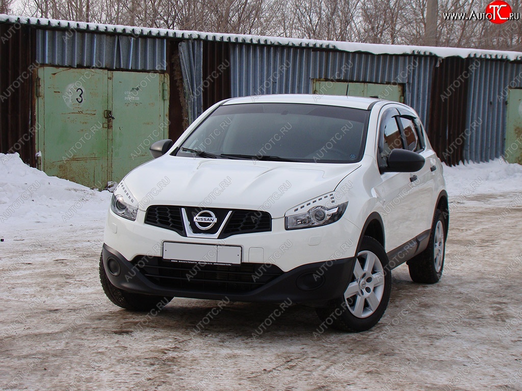 1 599 р. Реснички на фары Tuning-Sport  Nissan Qashqai  1 (2010-2013) J10 рестайлинг (Неокрашенные)  с доставкой в г. Краснодар