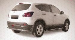 Защита заднего бампера из трубы диаметром 57 мм Slitkoff Nissan Qashqai 1 J10 рестайлинг (2010-2013)