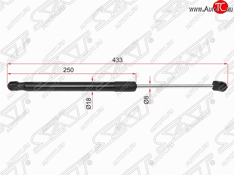 1 169 р. Газовый упор капота SAT  Nissan Teana  3 L33 (2014-2020) дорестайлинг  с доставкой в г. Краснодар