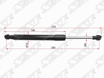 Газовый упор крышки багажника SAT Nissan (Нисан) Teana (Тиана)  2 J32 (2008-2011) 2 J32 дорестайлинг