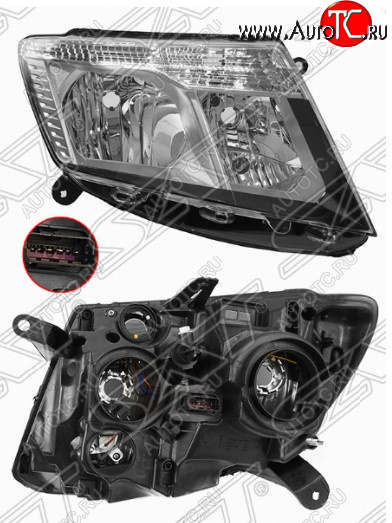 6 899 р. Правая передняя фара SAT (светлый хром) Nissan Terrano D10 рестайлинг (2016-2022)  с доставкой в г. Краснодар