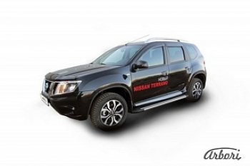 23 399 р. Порожки для ног Arbori Luxe Black  Nissan Terrano  D10 (2013-2022) дорестайлинг, рестайлинг  с доставкой в г. Краснодар. Увеличить фотографию 1