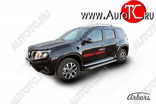 23 399 р. Порожки для ног Arbori Luxe Black Nissan Terrano D10 рестайлинг (2016-2022)  с доставкой в г. Краснодар