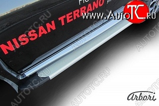 10 979 р. Порожки для ног Arbori Optima Silver  Nissan Terrano  D10 (2013-2022) дорестайлинг, рестайлинг  с доставкой в г. Краснодар