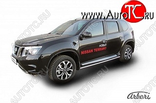 12 239 р. Защита штатных порогов Arbori (нержавейка, d42 mm). Nissan Terrano D10 дорестайлинг (2013-2016)  с доставкой в г. Краснодар