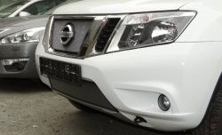 1 539 р. Нижняя сетка на бампер Russtal (хром)  Nissan Terrano  D10 (2013-2022) дорестайлинг, рестайлинг  с доставкой в г. Краснодар. Увеличить фотографию 2