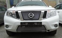 Нижняя сетка на бампер Russtal (хром) Nissan (Нисан) Terrano (Террано)  D10 (2013-2022) D10 дорестайлинг, рестайлинг