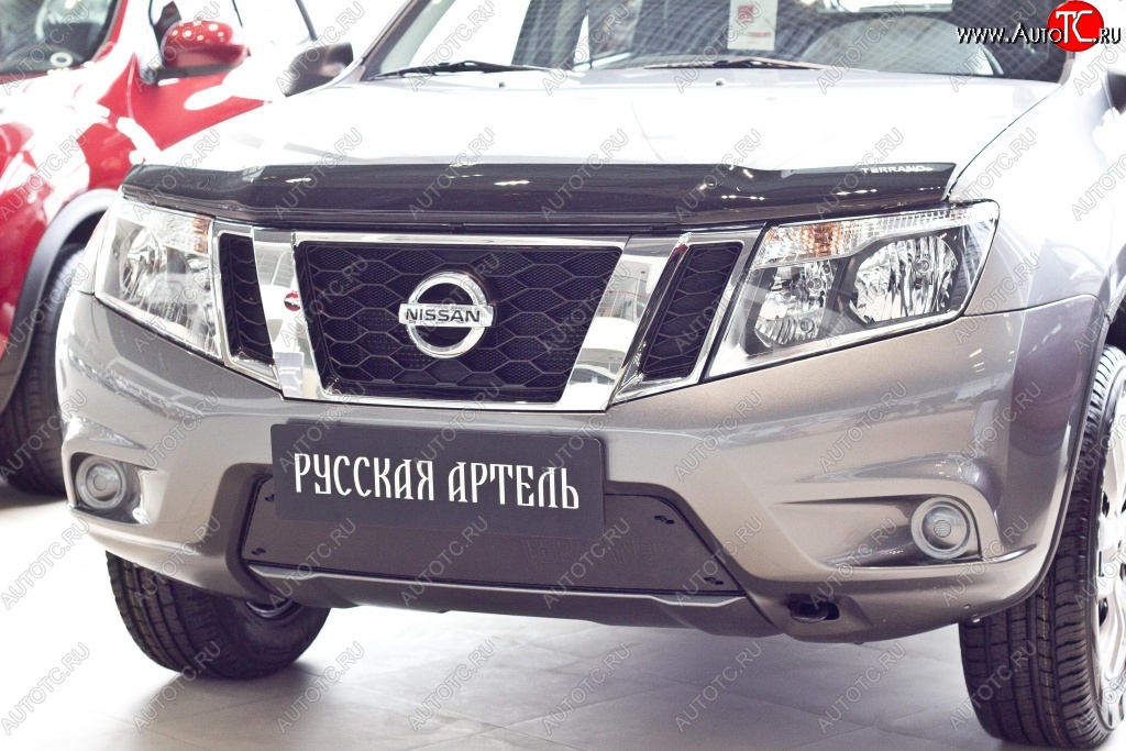 1 199 р. Зимняя заглушка решетки переднего бампера РА  Nissan Terrano  D10 (2013-2022) дорестайлинг, рестайлинг  с доставкой в г. Краснодар