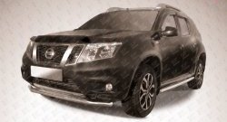 9 749 р. Одинарная защита переднего бампера из трубы диаметром 57 мм Slitkoff Nissan Terrano D10 дорестайлинг (2013-2016) (Цвет: нержавеющая полированная сталь)  с доставкой в г. Краснодар. Увеличить фотографию 1