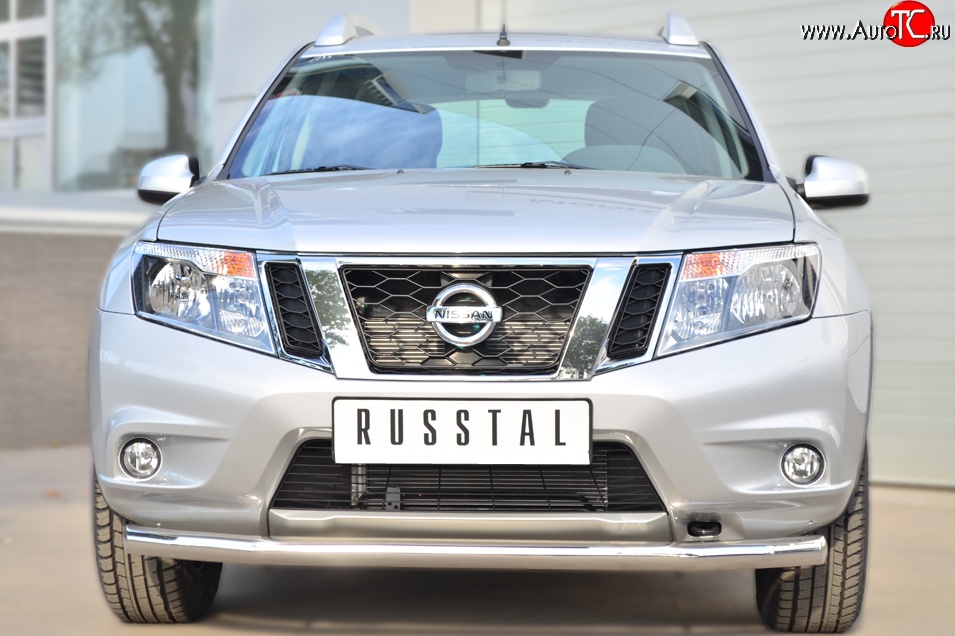 14 649 р. Одинарная защита переднего бампера диаметром 63 мм SLITKOFF Nissan Terrano D10 дорестайлинг (2013-2016)  с доставкой в г. Краснодар