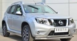 17 299 р. Защита порогов из круглой трубы диаметром 63 мм Russtal Nissan Terrano D10 рестайлинг (2016-2022) (Защита порогов с со скосами на торцах (вариант 1))  с доставкой в г. Краснодар. Увеличить фотографию 3