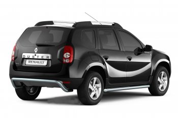 4 299 р. Защита заднего бампера Petroil Tuning (d51) Renault Duster HS рестайлинг (2015-2021) (Сталь с полимерным покрытием, цвет: Серебристый (Искра))  с доставкой в г. Краснодар. Увеличить фотографию 2