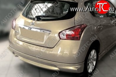 11 449 р. Накладка на задний бампер CT Nissan Tiida 2 хэтчбек C12 (2011-2019) (Неокрашенная)  с доставкой в г. Краснодар