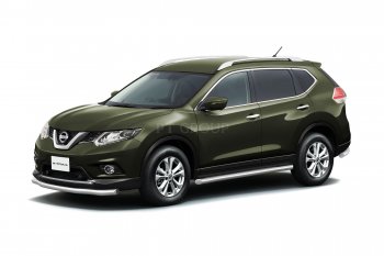 25 699 р. Защита порогов вогнутая из трубы Ø63 Petroil Tuning Nissan X-trail 3 T32 рестайлинг (2017-2022) (Нержавеющая полированная сталь)  с доставкой в г. Краснодар. Увеличить фотографию 2