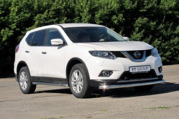 25 699 р. Защита порогов вогнутая из трубы Ø63 Petroil Tuning Nissan X-trail 3 T32 рестайлинг (2017-2022) (Нержавеющая полированная сталь)  с доставкой в г. Краснодар. Увеличить фотографию 3