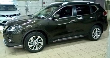 7 949 р. Пластиковые порожки АвтоКрат Nissan X-trail 3 T32 рестайлинг (2017-2022) (Неокрашенные)  с доставкой в г. Краснодар. Увеличить фотографию 3