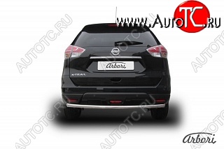 4 499 р. Защита заднего бампера Arbori (нержавейка, 1 труба d57 mm). Nissan X-trail 3 T32 рестайлинг (2017-2022)  с доставкой в г. Краснодар