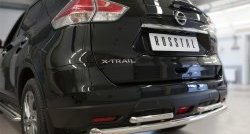 13 649 р. Защита заднего бампера (Ø63 и 42 мм, уголки, нержавейка) SLITKOFF  Nissan X-trail  3 T32 (2017-2022) рестайлинг  с доставкой в г. Краснодар. Увеличить фотографию 2