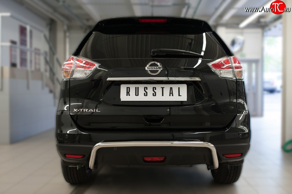 16 499 р. Защита заднего бампера (Ø42 мм волна, нержавейка) SLITKOFF Nissan X-trail 3 T32 рестайлинг (2017-2022)  с доставкой в г. Краснодар