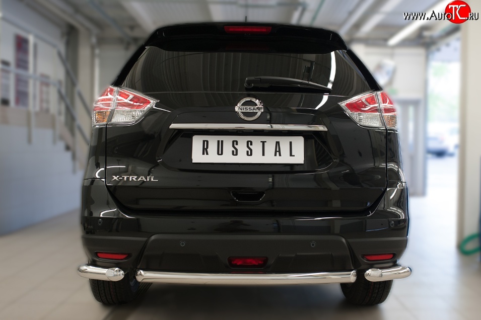 15 999 р. Одинарная защита заднего бампера из трёх труб диаметром 63 мм SLITKOFF  Nissan X-trail  3 T32 (2017-2022) рестайлинг  с доставкой в г. Краснодар