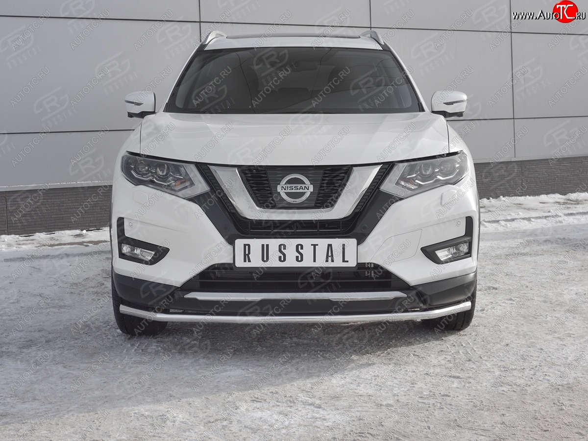 15 249 р. Защита переднего бампера (Ø42 мм, нержавейка) SLITKOFF Nissan X-trail 3 T32 дорестайлинг (2013-2018)  с доставкой в г. Краснодар