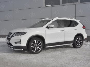 15 249 р. Защита переднего бампера (Ø42 мм, нержавейка) SLITKOFF Nissan X-trail 3 T32 дорестайлинг (2013-2018)  с доставкой в г. Краснодар. Увеличить фотографию 2