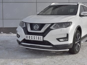 15 249 р. Защита переднего бампера (Ø42 мм, нержавейка) SLITKOFF Nissan X-trail 3 T32 дорестайлинг (2013-2018)  с доставкой в г. Краснодар. Увеличить фотографию 4