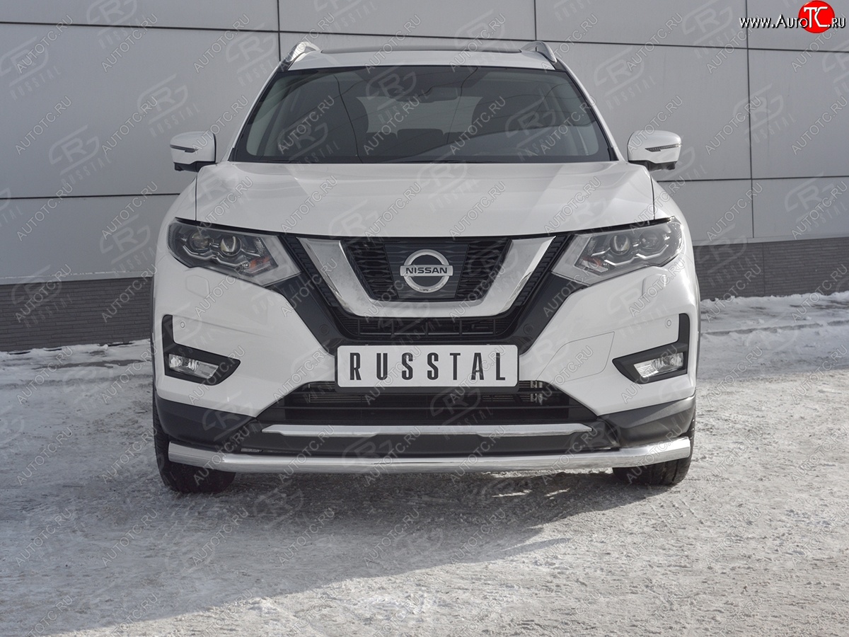 15 699 р. Защита переднего бампера (Ø63 мм, нержавейка) SLITKOFF Nissan X-trail 3 T32 дорестайлинг (2013-2018)  с доставкой в г. Краснодар