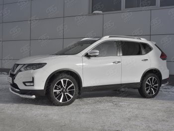 15 699 р. Защита переднего бампера (Ø63 мм, нержавейка) SLITKOFF Nissan X-trail 3 T32 дорестайлинг (2013-2018)  с доставкой в г. Краснодар. Увеличить фотографию 2