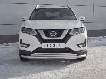 Защита переднего бампера (Ø63 и 42 мм) Nissan (Нисан) X-trail (Х-трейл)  3 T32 (2013-2018) 3 T32 дорестайлинг