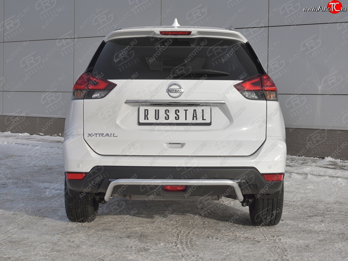 15 549 р. Защита заднего бампера (Ø42 мм волна, нержавейка) SLITKOFF Nissan X-trail 3 T32 рестайлинг (2017-2022)  с доставкой в г. Краснодар