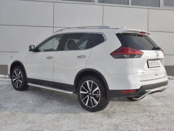 15 549 р. Защита заднего бампера (Ø42 мм волна, нержавейка) SLITKOFF Nissan X-trail 3 T32 рестайлинг (2017-2022)  с доставкой в г. Краснодар. Увеличить фотографию 2