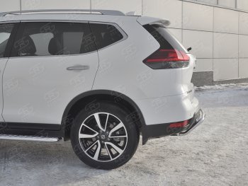 15 549 р. Защита заднего бампера (Ø42 мм волна, нержавейка) SLITKOFF Nissan X-trail 3 T32 рестайлинг (2017-2022)  с доставкой в г. Краснодар. Увеличить фотографию 3