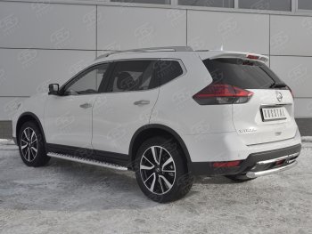 15 699 р. Защита заднего бампера (Ø63 мм, нержавейка) SLITKOFF Nissan X-trail 3 T32 рестайлинг (2017-2022)  с доставкой в г. Краснодар. Увеличить фотографию 2