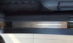 2 399 р. Накладки на порожки автомобиля СТ v2 Nissan X-trail 3 T32 рестайлинг (2017-2022)  с доставкой в г. Краснодар. Увеличить фотографию 2