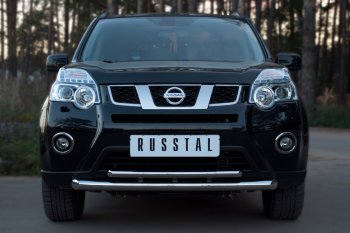 18 749 р. Защита переднего бампера (2 трубы Ø63 и 42 мм, нержавейка) SLITKOFF Nissan X-trail 2 T31 рестайлинг (2010-2015)  с доставкой в г. Краснодар. Увеличить фотографию 3