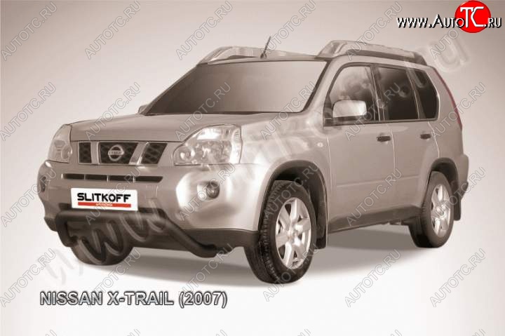 22 999 р. Кенгурятник d76 низкий мини Nissan X-trail 2 T31 дорестайлинг (2007-2011) (Цвет: серебристый)  с доставкой в г. Краснодар