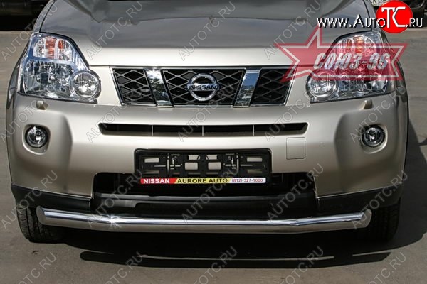 1 052 р. Защита переднего бампера одинарная Souz-96 (d76) Nissan X-trail 2 T31 дорестайлинг (2007-2011)  с доставкой в г. Краснодар