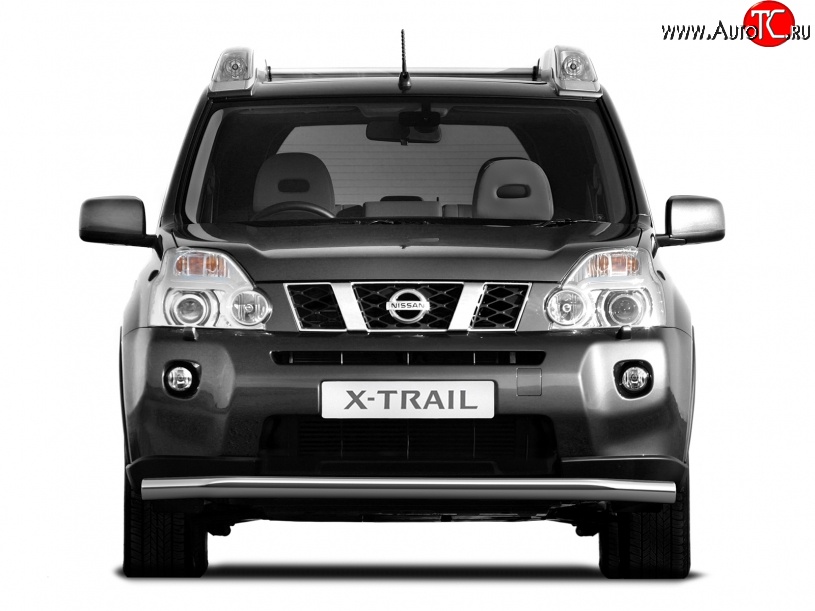 6 399 р. Одинарная защита переднего бампера диаметром 63 мм Petroil Tuning Nissan X-trail 2 T31 дорестайлинг (2007-2011)  с доставкой в г. Краснодар