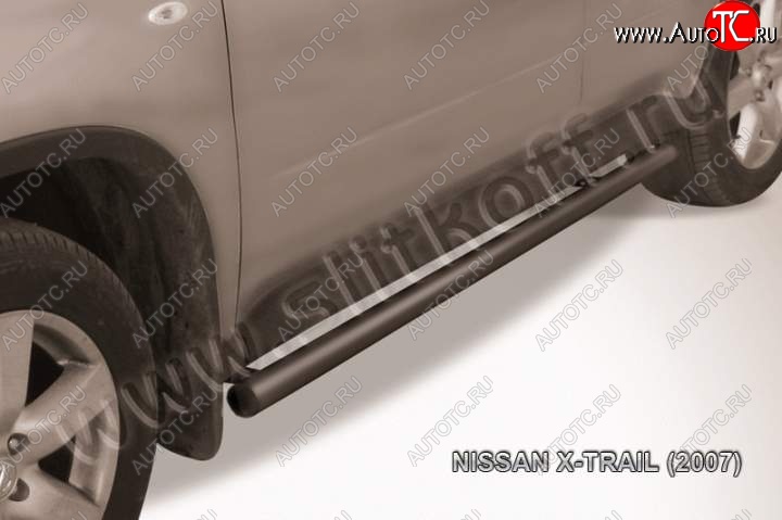 9 899 р. Защита порогов Slitkoff  Nissan X-trail  2 T31 (2007-2011) дорестайлинг (Цвет: серебристый)  с доставкой в г. Краснодар